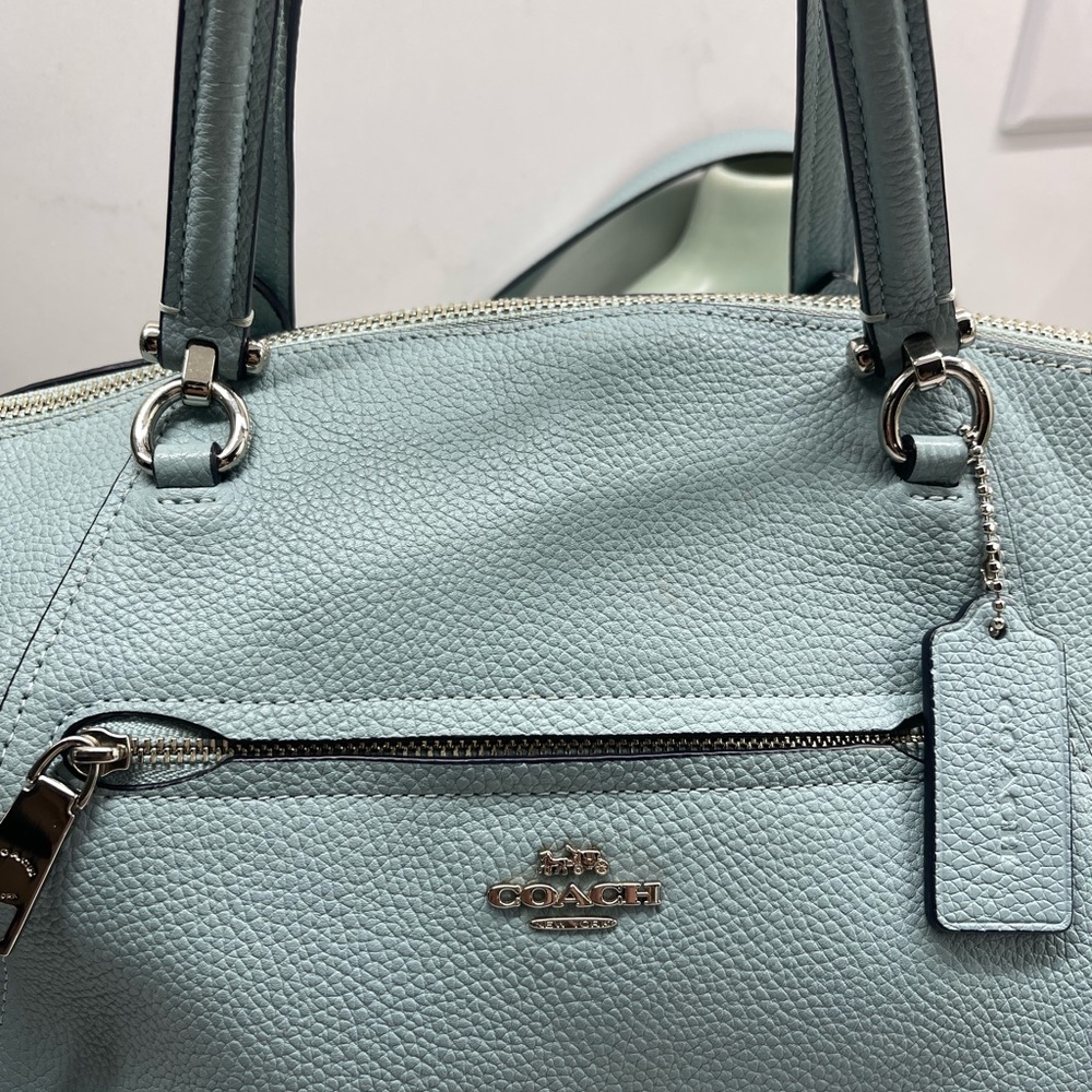 Coach Prairie Satchel Blue Leather Shoulder Bag - Picture 2 of 8